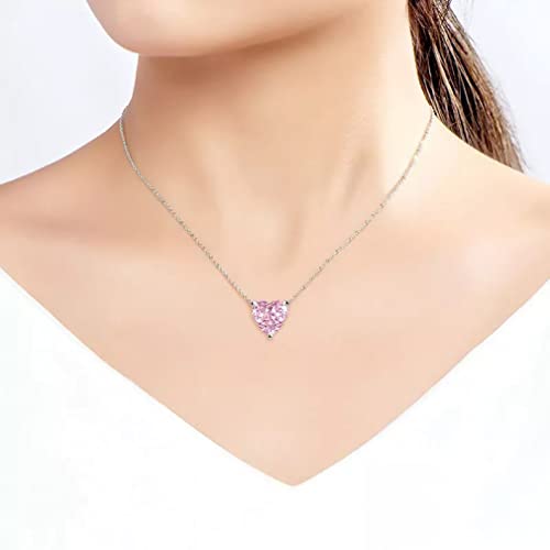 Collier cœur rose en argent sterling 925 le cadeau de mariage idéal