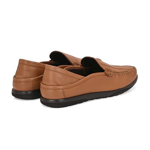Image of Blue Leather by Centrino Genuine Leather Slip-On Men's Formal Shoe |Stylish with Soft Cushioned Insole |Trendy Non Lace-Up Design |Durable Leather with Anti-Skid Sole | Perfect for Formal Wear (4033)