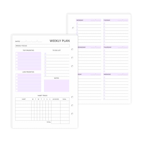NOVARAX A5 6-Hole Purple Weekly Inserts