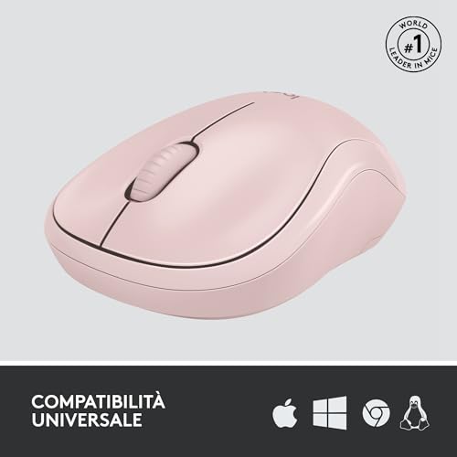 M220 SILENT Mouse Wireless, 2,4 GHz con Ricevitore USB, Tracciamento Ottico 1000 DPI, Durata Batteria di 18 Mesi, Ambidestro, Compatibile con PC, Mac, Laptop - Rosa - Mouse gaming - Immagine 3