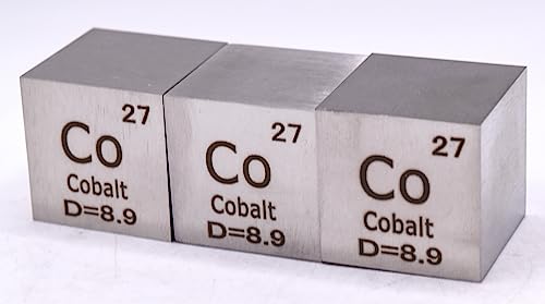 Image of 1 inch 25.4mm Cobalt Metal Cube Co up to 99.9% Pure Periodic Table Element Engraved Density Collection Science Education Display Block Cube + Acrylic Case Box - 1PC
