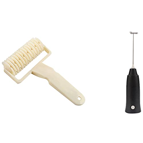 Heiikiuy Cortador de rodillo de celosía con mezclador de mano, espumador de leche, espumador automático de bebidas, espumador de bebidas, batidor de crema