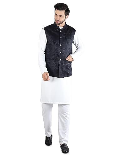Image of Uri and MacKenzie Men's Silk Blend Kurta Pajama with Designer Ethnic Nehru Jacket /Modi Jacket