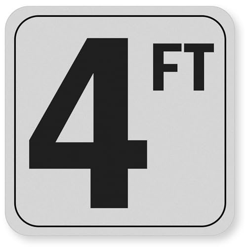 4FT Pool Depth Stickers, Anti-Slip Vinyl Markers - 6x6 Inches, Waterproof, Safety Number...