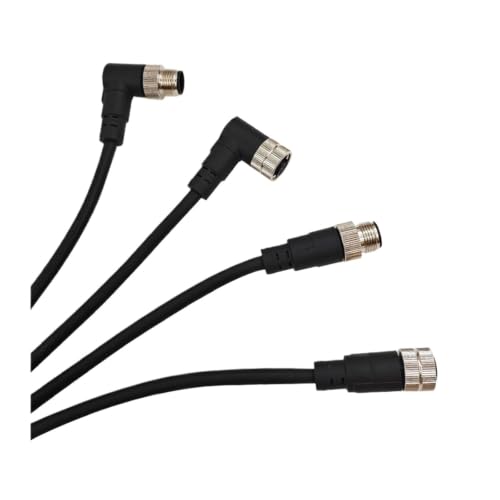 Cables M12 4 pin hembra impermeables para sensor industrial con línea de PVC de 2 metros 5 unidades