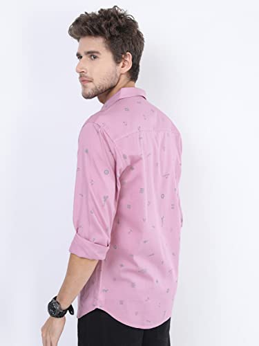 Image of Ketch Men Cotton Slim Fit Printed Full Sleeve Shirt