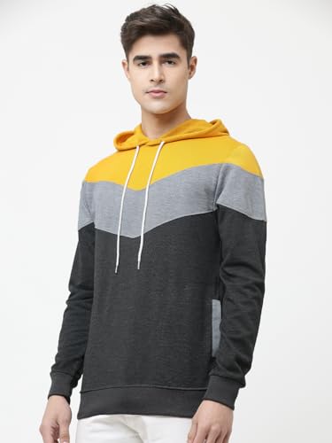 Image of LEOTUDE Men's Loop Knit Round Neck Hoodies (Color Multicolor)