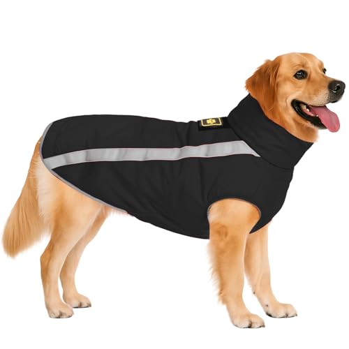 DoggieKit Hundejacke Wasserdichter Hundemantel Reflektierende Wintermantel mit Fleecefutter Winddichtes Wintermantel Hundepullover Hundekleidung für Kaltes Wetter Winter Warm Hunde Winterweste Jacken