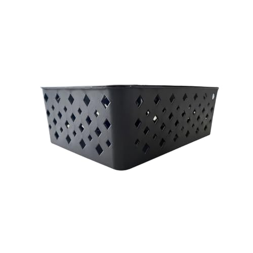 Kit 5 Cestos Multiuso Organizador Empilhável Gaveta 19x14x6 Cor:Preto