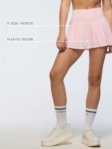 Image of CAVA Plie Pleated Skort for Women | High-Waist Athletic Skort with Built-in Shorts & Pockets | Sweat-Wicking Activewear