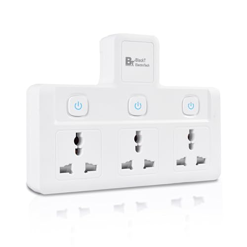Blackt Electrotech (BTPS2) Power Extension Board with Shelf – 2500W 10A Cordless Extension Board with Switches & LED Indicator – 3 Socket Multi Plug Socket for Home, Office & Kitchen