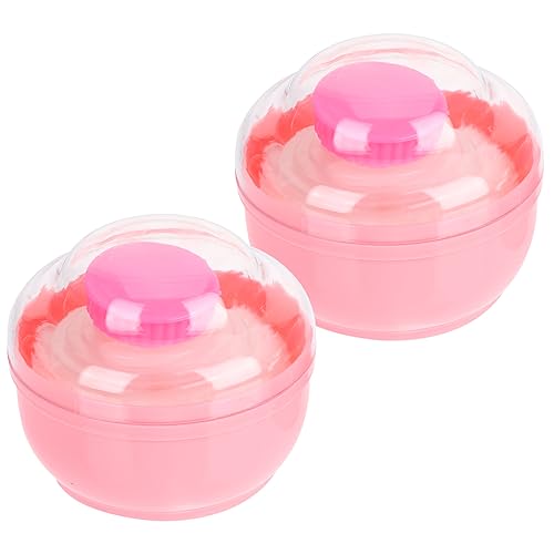 Healvian 2Pcs Body Powder Puff Container Dusting Powder Box for Travel Use Compact and Refillable Design for Loose Powder Talc Powder Storage