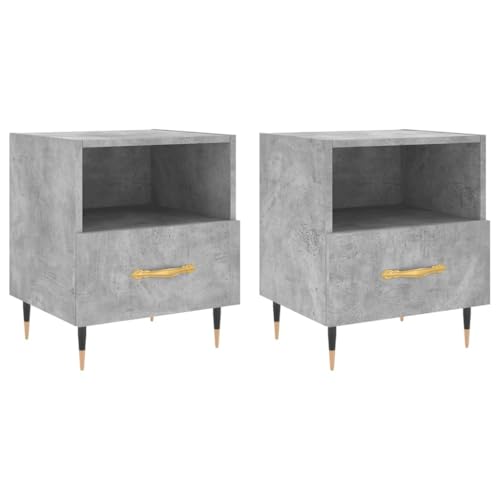 Table de chevet gris béton gain de place pour optimiser le rangement de lit - 2