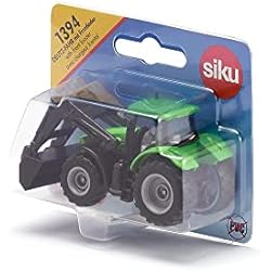 Cargador Frontal John Deere 624K siku 1394, Deutz-Fahr con cargador frontal, Metal/plástico, Verde, Cargador frontal móvil, Cabina desmontable, Enganche para remolque