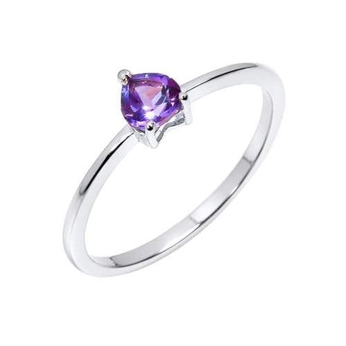 Bague améthyste argent 925 fait main avec pierre fine violette 5mm