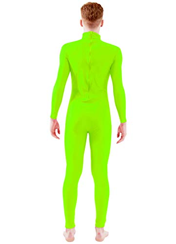 Ensnovo Adult Spandex Turtleneck Long Sleeve One Piece Unitard Bodysuit Dancewear Fluorescent Green, XS - Thumbnail 6