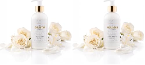 Image of Kimirica The Gulistan Moisturizing Hand and Body Lotion | 100% Vegan and Paraben Free with Goodness of Rose Water for men & women | Shea, White Tea and Ginkgo Biloba | 100% Vegan 300ml (Pack of 2)
