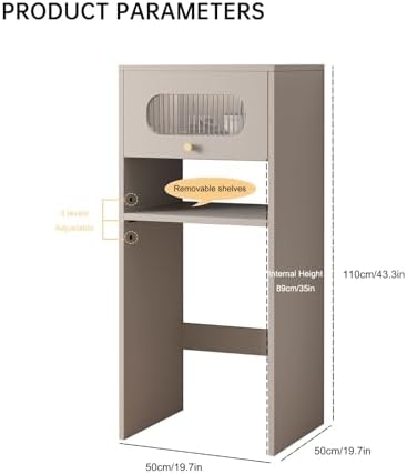 Robot Vacuum Stand Cabinet, Freestanding Wood Rack for Self-Emptying Sweeper, Space-Saving Organizer for Bedroom, Hallway & Entryway, Stylish Home Storage Solution
