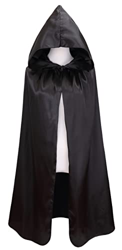 Vglook Kids Halloween Costumes Christmas Cloak With Hood 8-16 Years Black #TOP13
