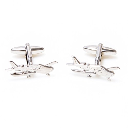 Mancuernillas y Prendedor de Corbata MRCUFF Avión Cessna miniatura 4