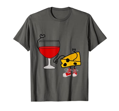 Smilemoretees Cool Wine and Cheese camiseta de dibujos animados Camiseta