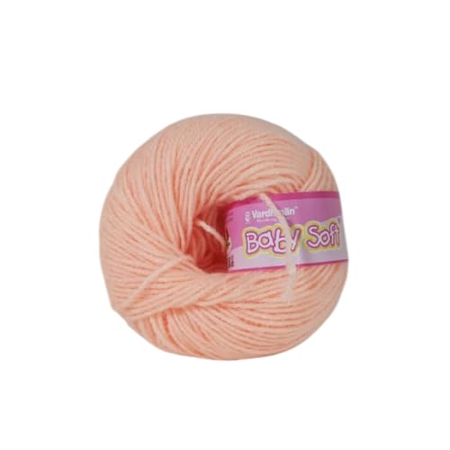 Image of Vardhman Baby Soft Yarn Pack of 6 - 4-Ply Acrylic Wool 150g Total | Soft Yarn for Knitting & Crocheting Baby Blankets, Sweaters, Toys & Accessories | 86m per 25g Ball (1, Peach)