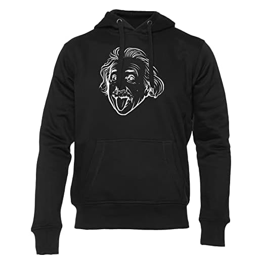 Enigmae Alberto Einstein Gracioso Lengua Show Sudadera Unisex Hombres Mujeres Manga Larga Negro Men Women Hoodie Black L