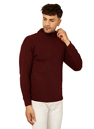 Image of Kvetoo Men High Neck Full Sleeve Winter Woolen Sweater