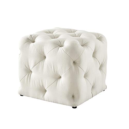 Angel Cream White Linen Ottoman #TOP3