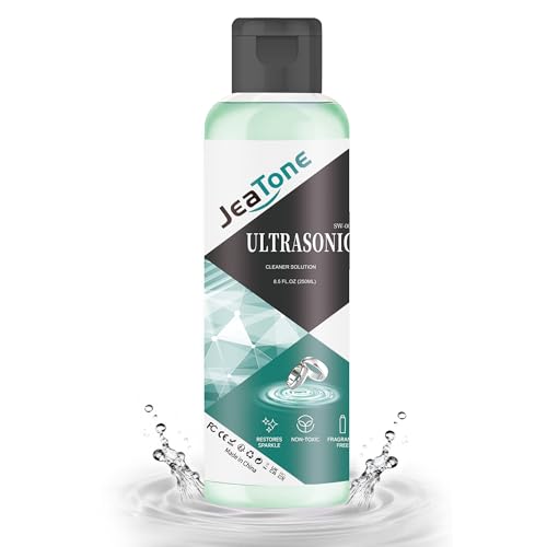 Image of Ultrasonic Jewelry Cleaner, 8.5oz Jewelry Cleaner Solution for Ring | Remove Odors Discoloration & Stains, Mint Eco Gentle Formula, High Yield Dilution, Safe On Diamonds, Gold, Silver, Green
