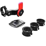 [KING BISON] スマホ ホルダー 便利 バイク 軽量 小型 簡単 取付け 縦 横 ホルダー 携帯 クリア バンド 自転車 ハンドル スタンド (赤)