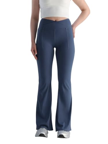 Image of CAVA Extra Tall Hourglass Flared Leggings for Women | V Waistband, Anti Camel Toe Design, Extra Tall Fit, Flared Bottoms, Deep Pockets, Sculpting Stretch Fabric
