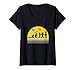 Damen Evolution Alien Extraterrestrisches UFO Raumschiff Raumfahrzeug T-Shirt mit V-Ausschnitt