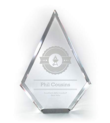 Note Card Café Custom Crystal Clear Acrylic Award | Multiple Shapes | Includes Laser Engraving | Plaques Personalized, Soccer, Fantasy Football, Golf, Sports Trophy, Gifts for Him (Diamond)