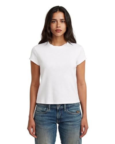 G-Star T-Shirt Mujer Camiseta de Algodón Estructurado Manga Corta