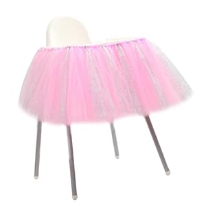 VICASKY Glitzer Tüll Tutu Tischrock Silber