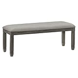 Lexicon Dining Bench with Padded Seat and Wooden Frame, 48' W Entryway Bench, Gray Textured Fabric Upholstered Dining Seat for Kitchen/Living Room, Easy Assembly, Antique Gray