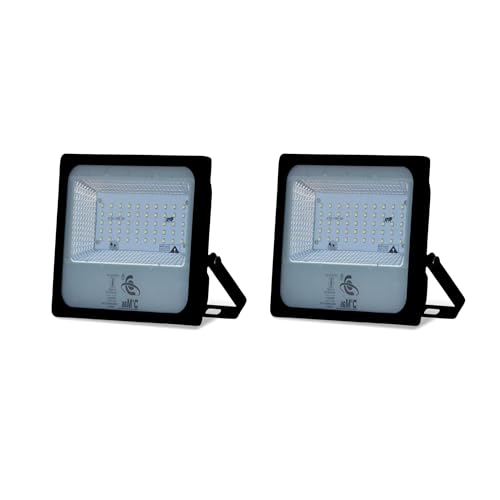 Image of D'Mak 100 Watt LED Flood Light Grey Body Down Chock Waterproof IP65 for Outdoor Purposes (2, White)