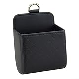 ZWEquipint Auto-Lüftungsauslass Handyfach Aufbewahrungsbox Organizer für Fahrzeuginnenraum, Leder Schmutzbeutel Halter Tasche, 12 x 9 x 5 cm (schwarz)