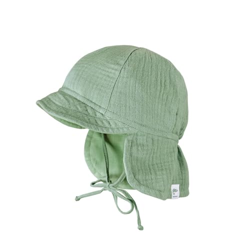 maximo Mini Schildmütze Musselinstoff Nackenschutz Bindeband GOTS-45 - Kindermode : Jungen
