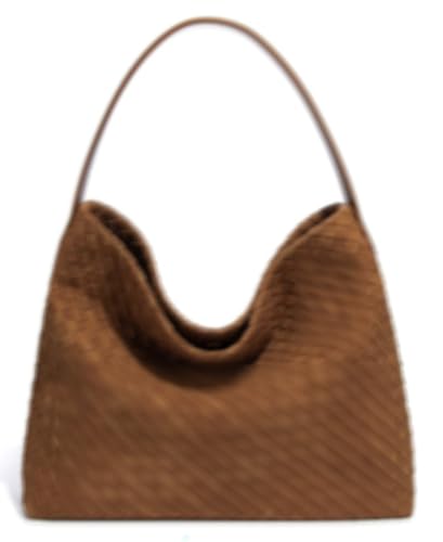 Slouchy Suede Woven Hobo Bags Women Trendy Suede Purse...