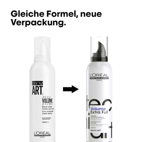 Foto von L'Oréal Professionnel Professioneller Stylingschaum für voluminöses Haar, Schafft Volumen mit extremem Halt, Ideal für XL-Föhnfrisuren, Tecni.ART, Volume Extra Full, 250ml