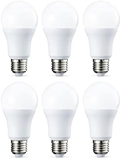 Amazon Basics LED E27 Edison Screw Bulb, 10W (equivalent to 75W), Cool White, Non Dimmable - Pack of 6