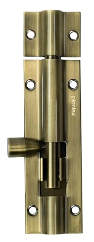 Image of Plantex Stainless Steel Tower Bolt /Tower Bolt for Home,Offices Doors and Windows /4 Inch Tower Bolt for Main Door /Door Latch /Kundi /Chitakini /Door Latch for Windows - Pack of 1 (Brass Antique)