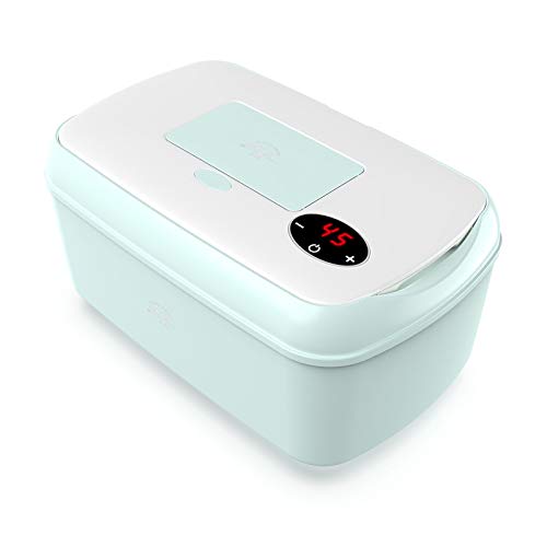 Portable Wipe Warmer, Wipe Dispenser, with Quick Heating System, LED Display for Accurate Temperature Setting, Easy One-Button Access, Flip-Top Lid Design - Keeps Wipes Warm and Moist for Long