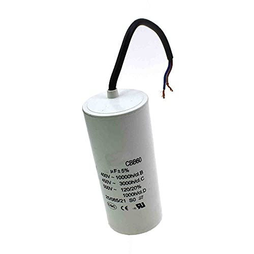 2 Stück CBB60 450V 2uF 50/60HZ Anlaufkondensator für Wechselstrommotoren, Motorbetriebskondensator, Motorkondensator, Entstörkondensator, Geeignet für Umwälzpumpe, Wandkessel Boiler mit Draht 2 Stück CBB60 450V 2uF 50/60HZ Anlaufkondensator für Wechselstrommotoren, Motorbetriebskondensator, Motorkondensator, Entstörkondensator, Geeignet für Umwälzpumpe, Wandkessel Boiler mit Draht