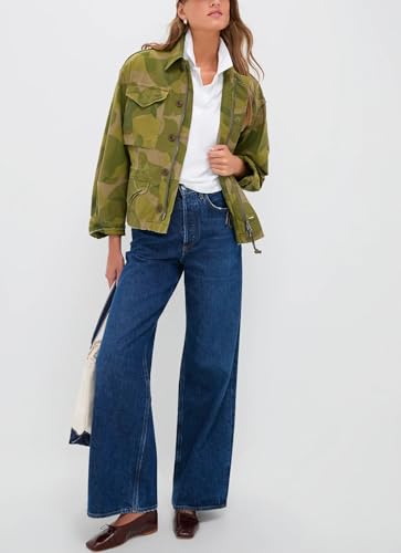 SCOFEEL Women's Camo Jacket Button Down Long Sleeve Coat Casual Military Raw Hem Shacket with Pockets2