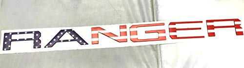 Multistory F-01FG Tailgate Insert 3D Lettering RANGER Letters Badge Nameplate Emblem Fits For Ford Ranger 2019-2020 1 8 Thick(Not Thin decal) (US Flag)