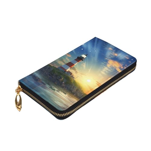 Lighthouse Wallet For Women Men Clutch Rfid Blocking Leather Wallets Large Capacity Purse Credit Card Holder Money Case With Zipper Phone Holder Long Travel Purse3