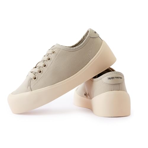 Boys Girls Kids Shoes Lace-up Cupsole Casual Lightweight Canvas Sneakers with Sport Sole